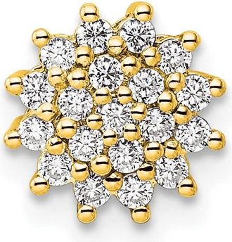 Diamond2Deal 14k Gold Lab Grown Diamond Cluster Chain Slide Pendant (0.28ct, VS, G-H)