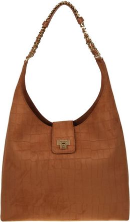 Elisabetta Franchi Suede Hobo Tas - Dames - Schoudertassen - Bruin - ONE Size - Polyester - Tassen