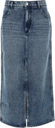 Isabel Marant Faded Blue Faharia Denim Midi Skirt