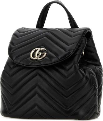 Gucci Womens Marmont Top Handle Bag Black Nappa Leather