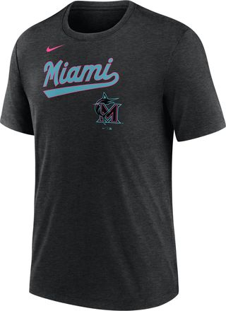 Nike Miami Marlins City Connect Nike Mens MLB T-Shirt in Black | NJFD00HMQM-HRM