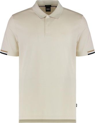 HUGO BOSS Beige Logo Striped Polo