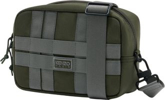 Kenzo Womens Quilted Nylon Crossbody Bag Green