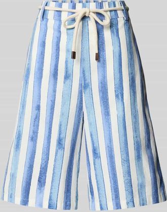 Christian Berg Baggy Fit Leinenbermudas mit Bindegürtel in Sky, Größe 36