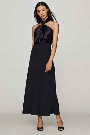 Bl^nk London Franzia Halter Twofer Maxi Dress