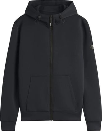 Ecoalf Full-Zip Black Agadir Hoodie with Drawstring Hood and Kangaroo Pocket