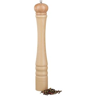 Relaxdays Pack De 2 Molinillos Pimienta Vintage Con Muela De Cer&aacute;mica, Madera, Beige, 40 X 6 X 6 Cm - Relaxdays