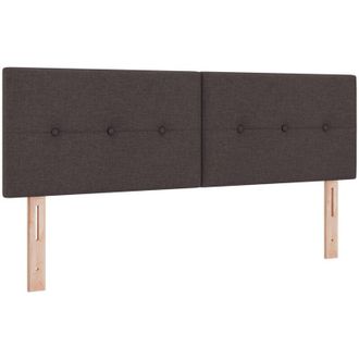 vidaXL Cabecero Con Cabecera Manual Marr&oacute;n Oscuro 140 Cm Tela Vidaxl