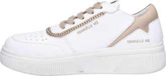 Emanuelle Vee Wit - Dames - Sneakers - Wit - 37 EU - Leer - Schoenen