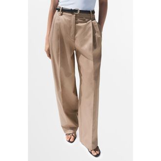 Mango Mila Pleated Pants in Light Beige at Nordstrom Rack, Size 0