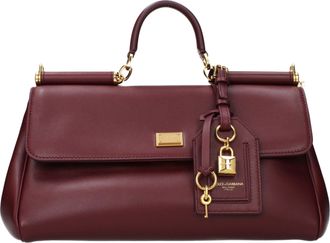 Dolce & Gabbana Handtaschen Mt Sicily Damen Leder Rot/Burgund