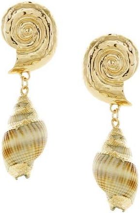 Olivia Welles Conch Shell Drop Earrings in Gold /Beige at Nordstrom Rack