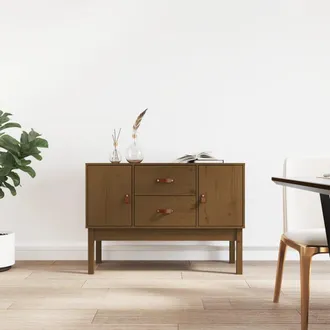 vidaXL Aparador Madera Maciza De Pino Marr&oacute;n Miel 110x40x78 Cm Vidaxl