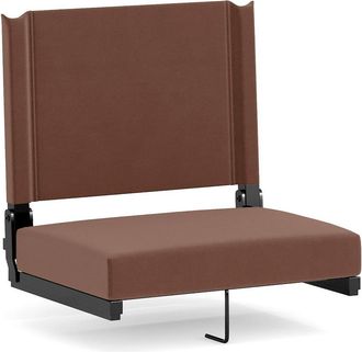 Flash Furniture Lightweight Stadium Chair with Handle, Ultra-Padded Seat, Brown