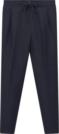 Fabiana Filippi Geplooide broek van linnenmix - Dames - Slim Fit Broeken - Blauw - XL - Linnen - Broeken