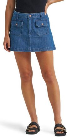 Wrangler Western Patch Pocket Denim Miniskirt in Prairie Drift at Nordstrom, Size X-Large