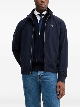 Guess Co zip logo jacket - men - Polyamide/Elastane - S - Blue