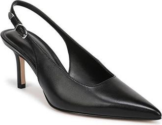 Favorite Daughter Sierra Pointed Toe Slingback Pump in Black Leather at Nordstrom, Size 5.5