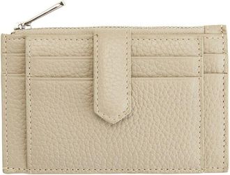 Royce New York Leather Zippered Compact Card Case Wallet