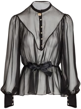 Giambattista Valli silk blouse - women - Silk - 42 - Black