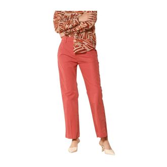 Mason's Straight Trousers, female, Red, M, Amaranth Cropped Chino Trousers Straight Fit