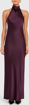 Amanda Uprichard Womens Santana Gown In Black Cherry