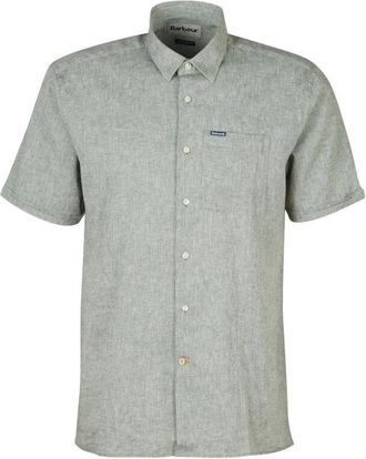 Barbour Korte Mouw Overhemd - Heren - Korte mouwen Overhemden - Groen - 2XL - Katoen - Overhemden