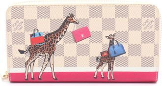 Louis Vuitton Multicolor Multi-Color White Pvc Damier Azur Long Wallet (Bi-Fold) (Pre-Owned)