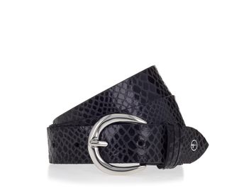 Tamaris Lederg&uuml;rtel TAMARIS, Damen, Gr. 11,5, schwarz, Rindsleder, G&uuml;rtel Lederg&uuml;rtel, Schlangenmuster-Optik
