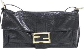 Fendi Pre-owned Python Schoudertas - Dames - Vintage Schoudertas - Zwart - ONE Size - Leer - Vintage