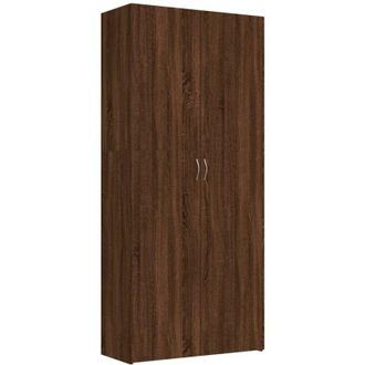 vidaXL Mueble Zapatero Madera Contrachapada Roble Marr&oacute;n 80x35,5x180cm Vidaxl