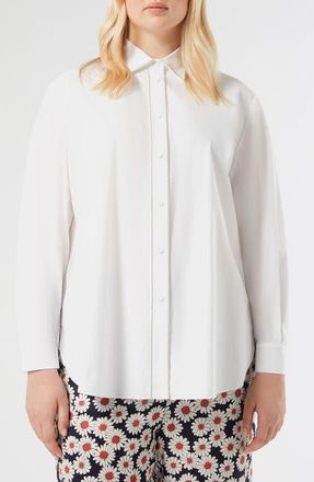 Marina Rinaldi Mrs. Sante Cotton Shirt in Optical White at Nordstrom, Size 16W
