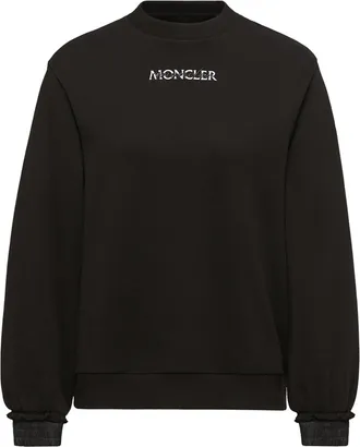 Moncler Moncler Cotton Fleece Logo Sweatshirt, Women, Black, Size: Xl