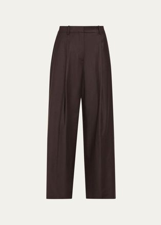Theory Pleated Wide-Leg Trousers