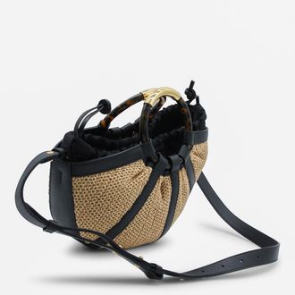 Coccinelle Woven Leather Shoulder Bag - Beige
