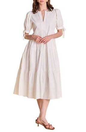 English Factory Tiered Midi Dress in White at Nordstrom Rack, Size Large