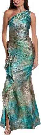 Teri Jon by Rickie Freeman Teri Jon By Rickie Freeman Metallic Starburst Gown