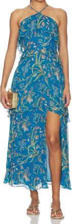 Cleobella Aphrodite Ankle Dress In Blue Florabella