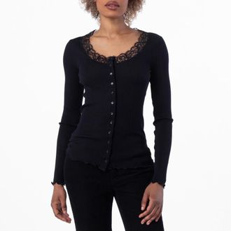 Saint Laurent Womens Scoop Neck Long Sleeve Top, Size Medium