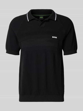 HUGO BOSS Regular Fit Poloshirt aus Strick in Black, Gr&ouml;&szlig;e XXXL