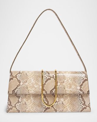 Jacquemus Le Bambino Long Snakeskin Leather Shoulder Bag