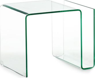 Oresteluchetta Mesa Auxiliar De Vidrio Curvado Con Revistero Vallejo