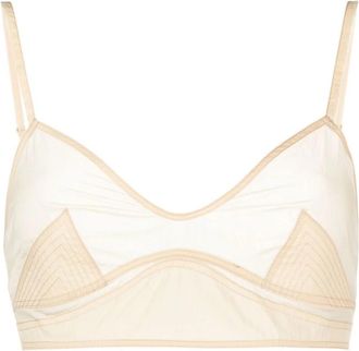 Low Classic See-through Stitch Bra-top - Dames - BHs - Beige - 75A EU - Nylon - Ondergoed