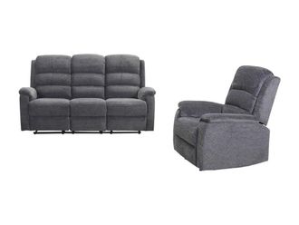 VENTE-UNIQUE.COM Poli&eacute;ster 4 plazas gris 187x95cm