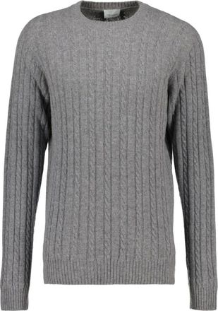 Profuomo Wool Cashmere Cable Crewneck - Heren - Truien - Grijs - Maat: M Wol