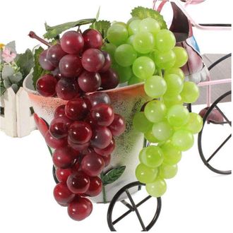 Trade Shop Trade Shop - Grappolo Grappoli Uva 2 Pezzi 22 Cm Viola Bianca Casuale Frutta Decorazioni