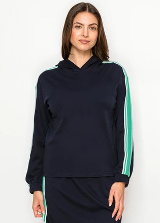 YAL New York Navy Hooded Long Sleeve Tee