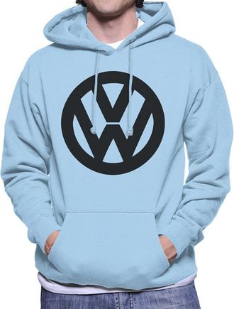 Volkswagen Black VW Classic Logo Mens Hooded Sweatshirt