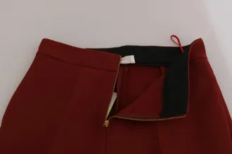 Jucca Red High Waist Cropped Flared Dress Formal Trouser Womens Pants