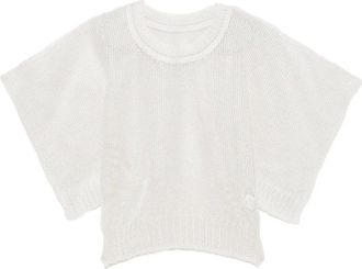 Issey Miyake Tops, Dames, Grijs, M, Linnen, Cialda open-knit T-shirt van linnen met korte mouwen